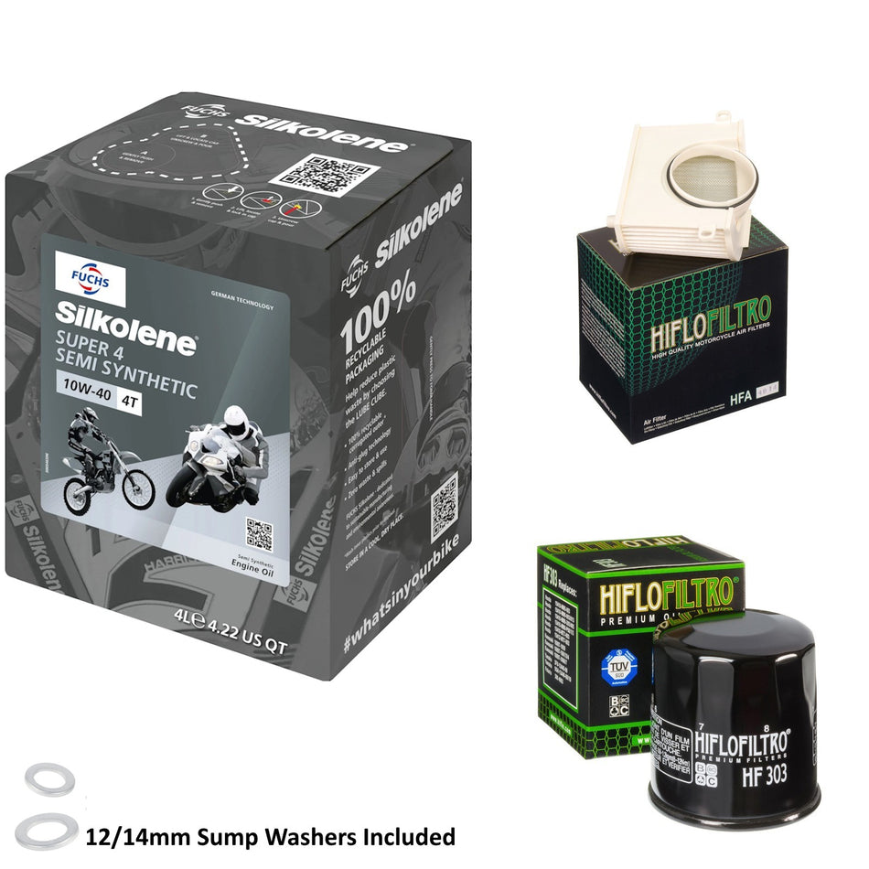 Silkolene Super 4 10w40 4L Oil & HF303 & HFA4914 Oil Filter Kit