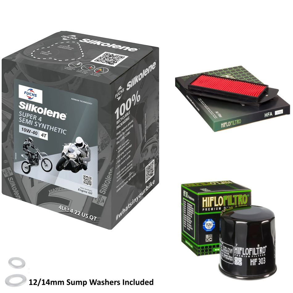 Silkolene Super 4 10w40 4L Oil & HF303 & HFA4706 Oil Filter Kit