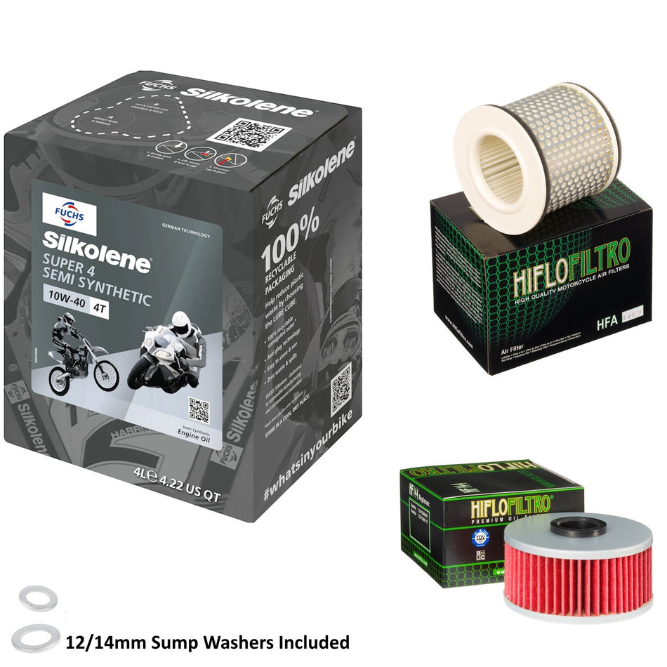 Silkolene Super 4 10w40 4L Oil & HF144 & HFA4403 Oil Filter Kit