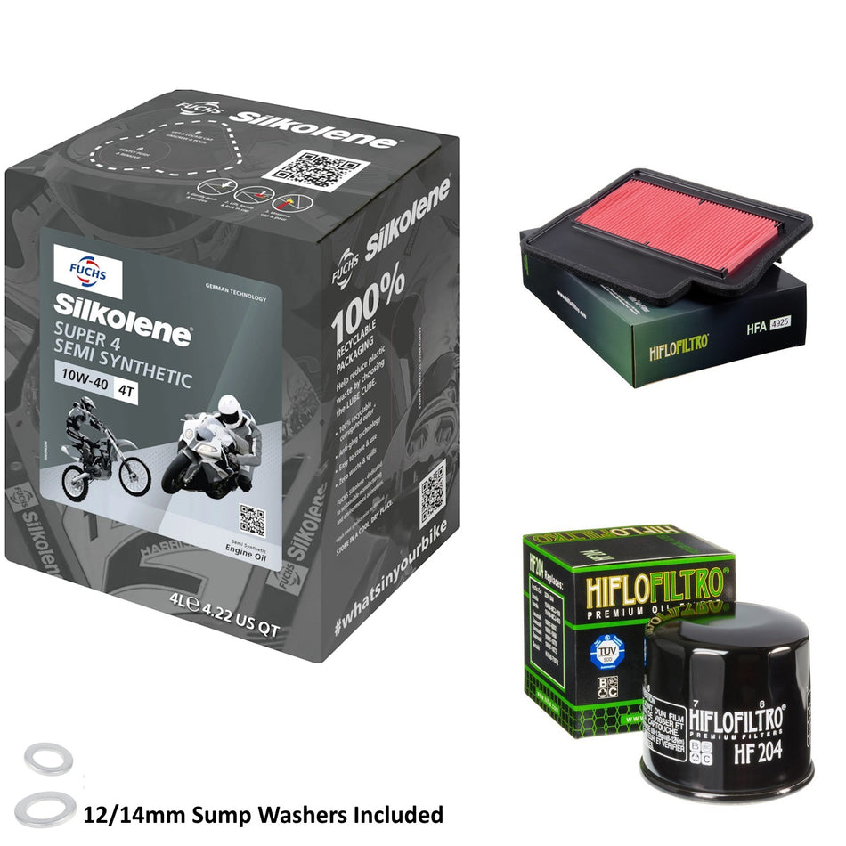 Silkolene Super 4 10w40 4L Oil & HF204 & HFA4925 Oil Filter Kit