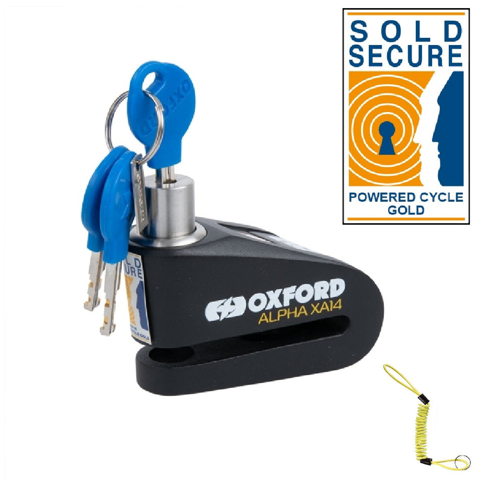 Oxford Alpha XA14 Alarm Disc Lock Black/Black