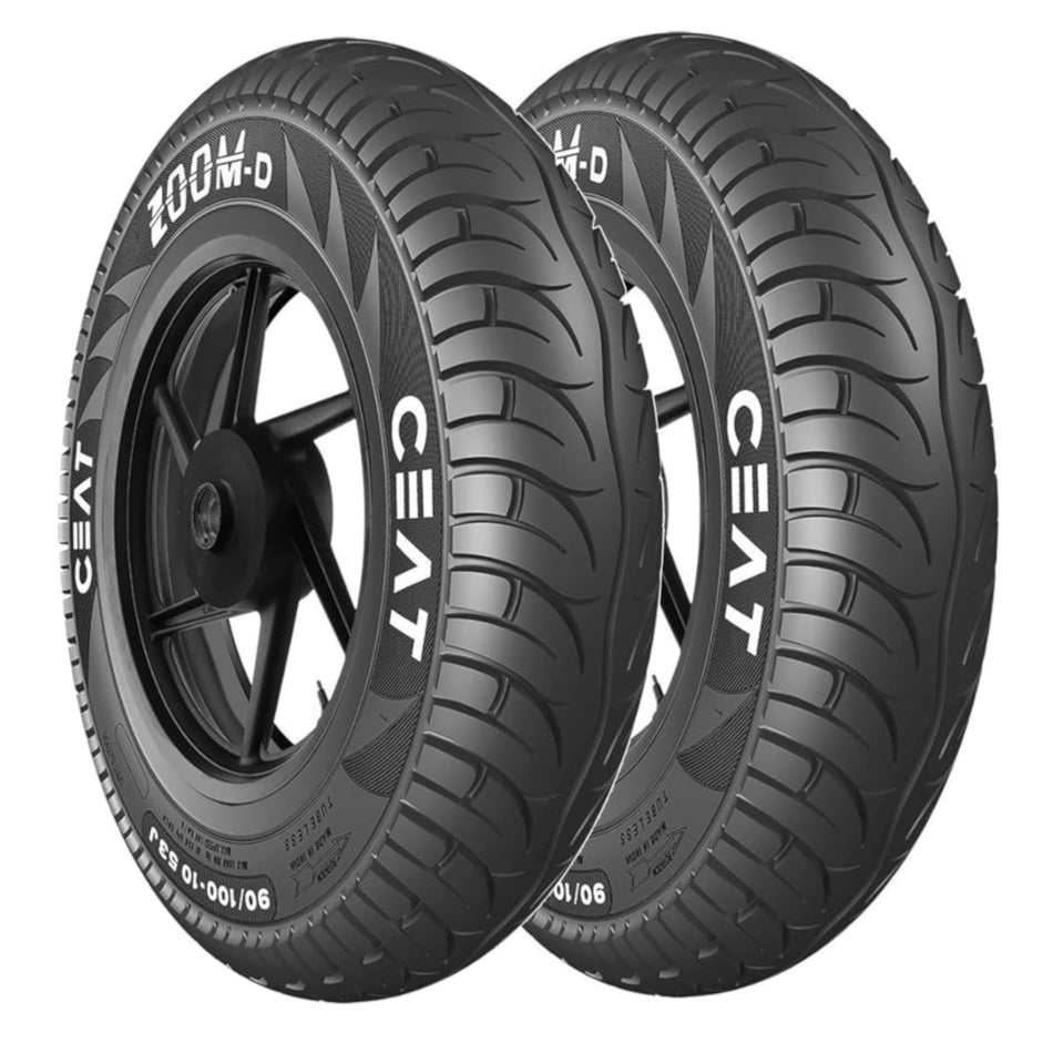 90/100 -10 53J TL & 90/100 -10 53J TL Ceat Zoom D Tyre Pairs