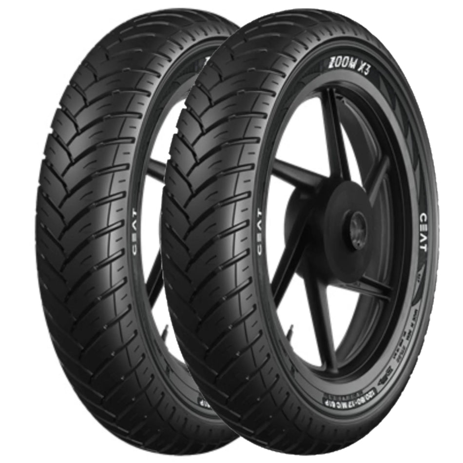 90/90 -17 49P TL & 120/80 -17 61P TL Ceat Zoom X3 Tyre Pairs
