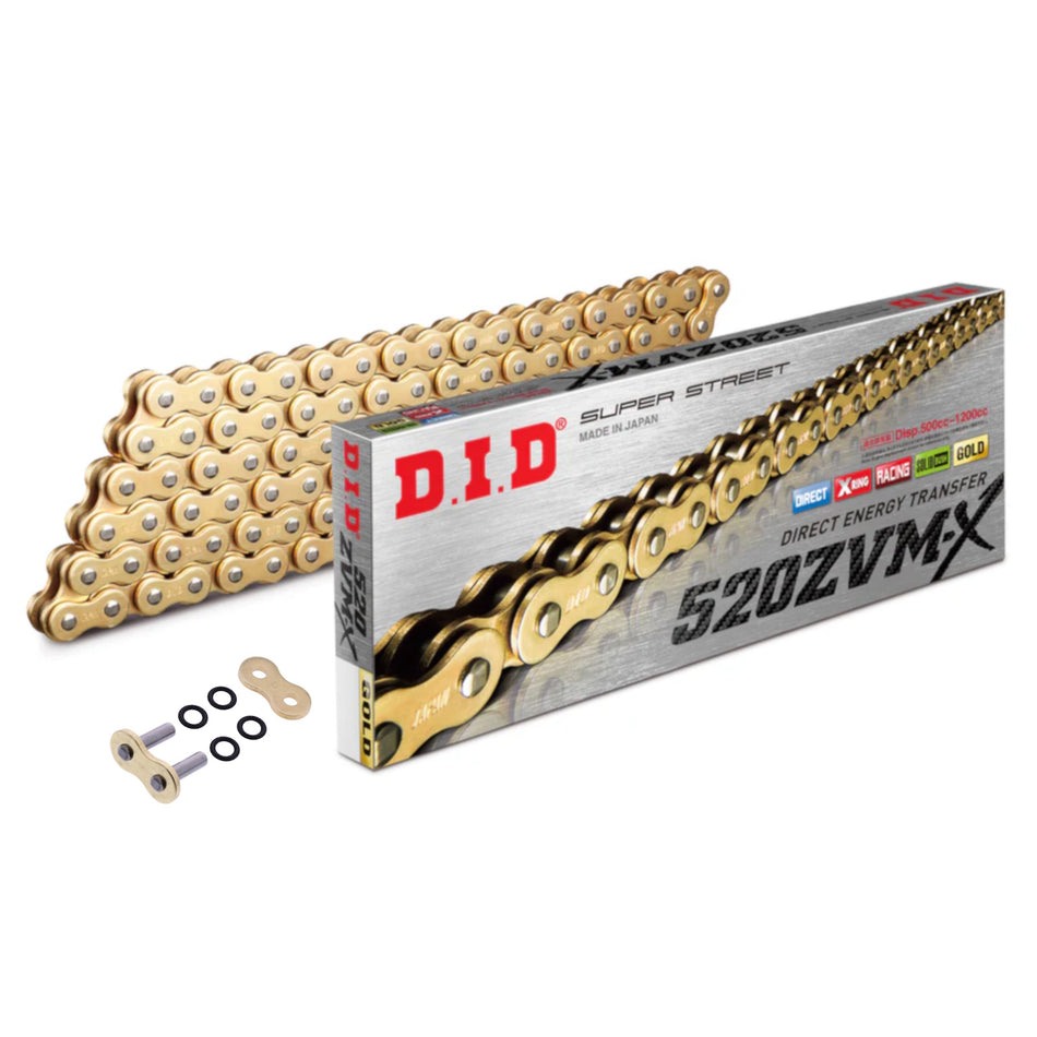 DID 520 ZVM-X G&G x 112 (ZJ) Gold X-Ring Chain