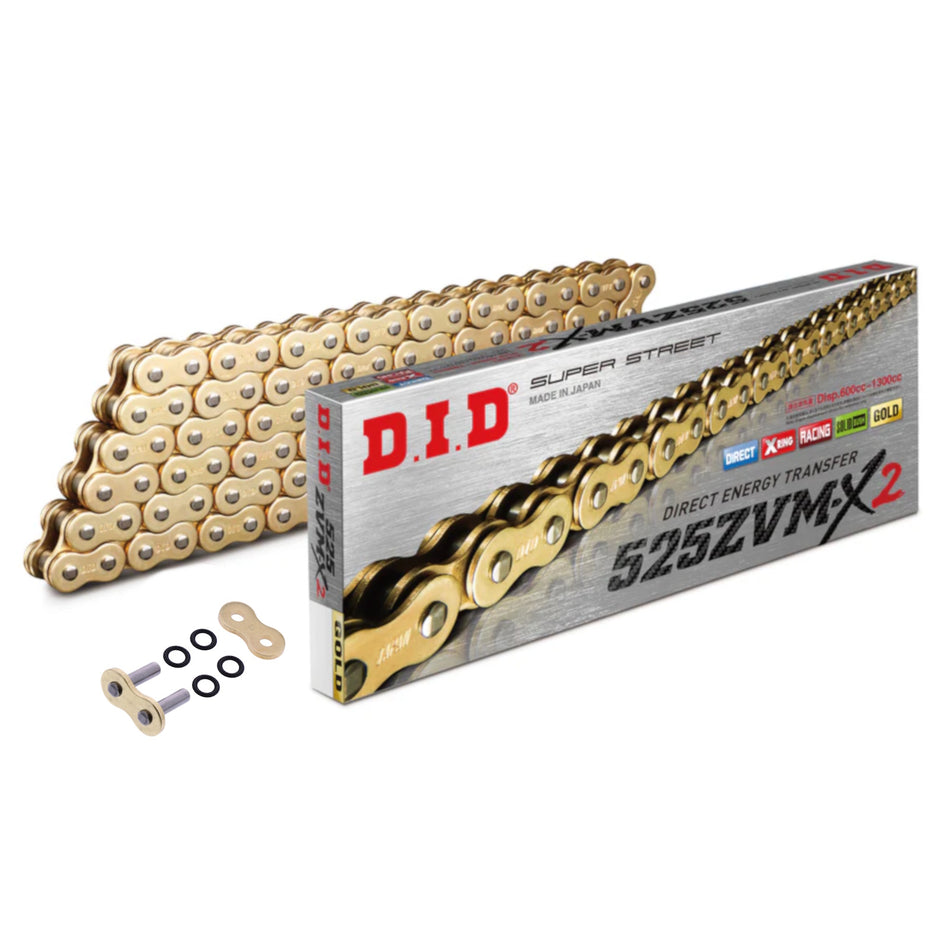 DID 525 ZVM-X2 G&G x 112 (ZJ) Gold X-Ring Chain