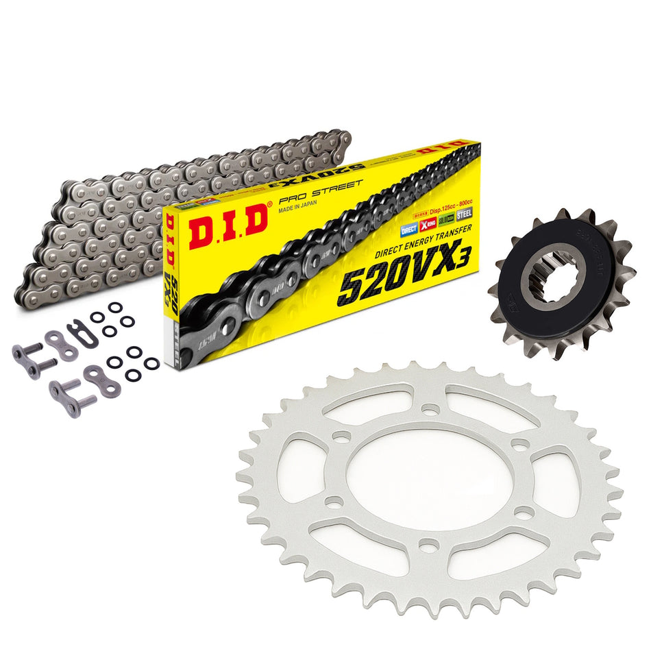 DID VX3 520x098 Chain with JTF736.15RB & JTR735.40 Sprocket Kit