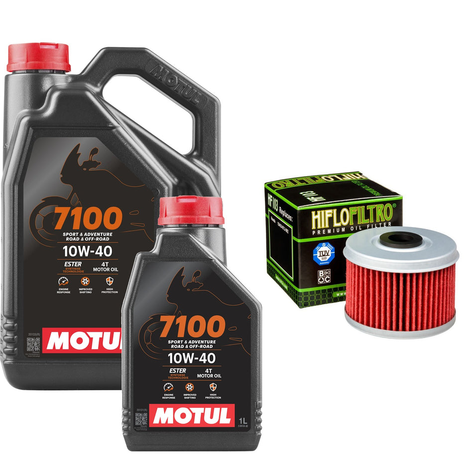 Motul 7100 10w40 5L Oil & HF103 Oil Filter Kit