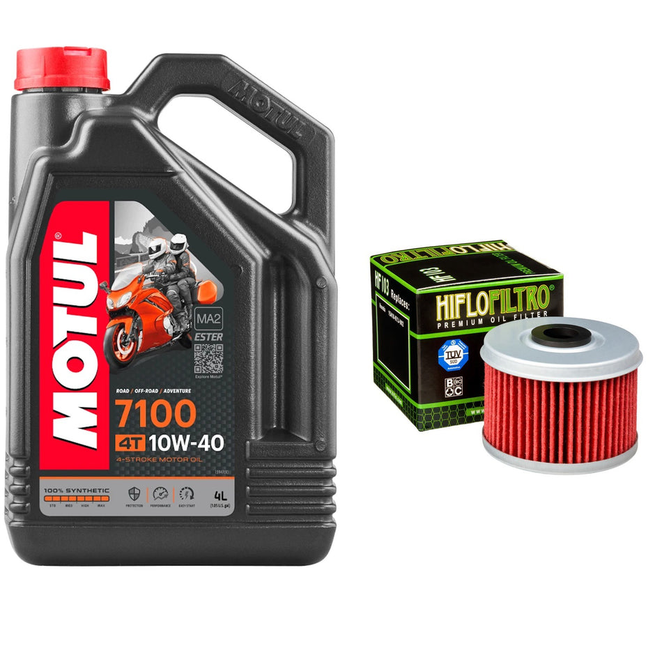 Motul 7100 10w40 4L Oil & HF103 Oil Filter Kit