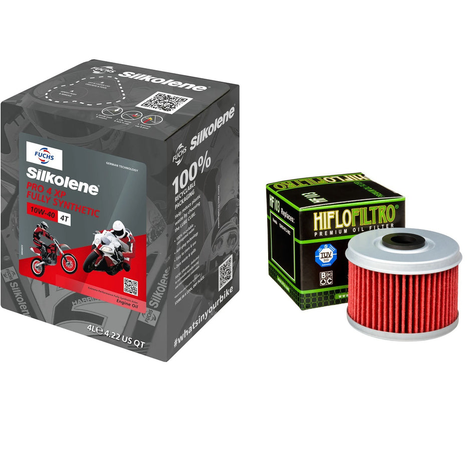 Silkolene Pro 4 10w40 4L Oil & HF103 Oil Filter Kit