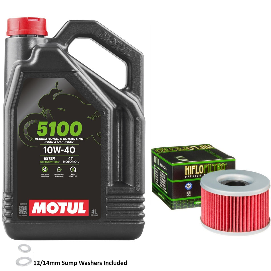 Motul 5100 10w40 4L Oil & HF111 Oil Filter Kit