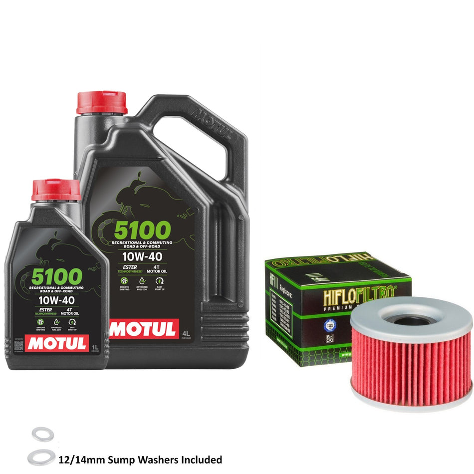Motul 5100 10w40 5L Oil & HF111 Oil Filter Kit