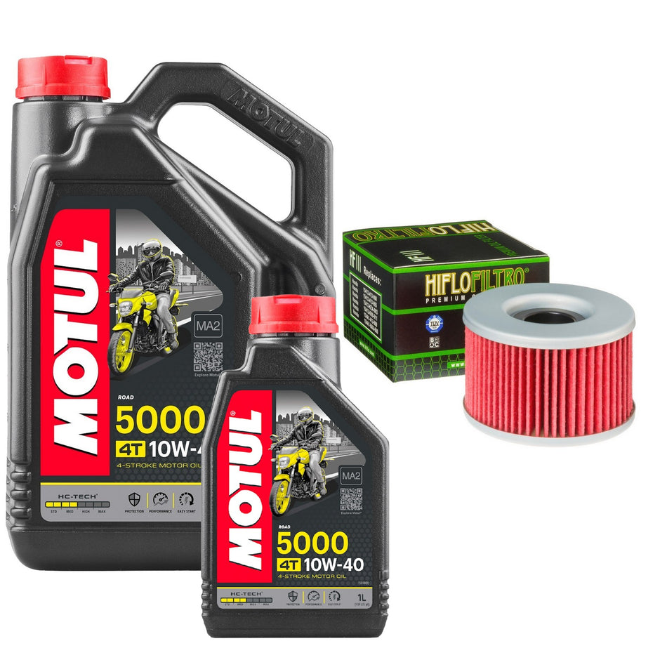 Motul 5000 10w40 5L Oil & HF111 Oil Filter Kit