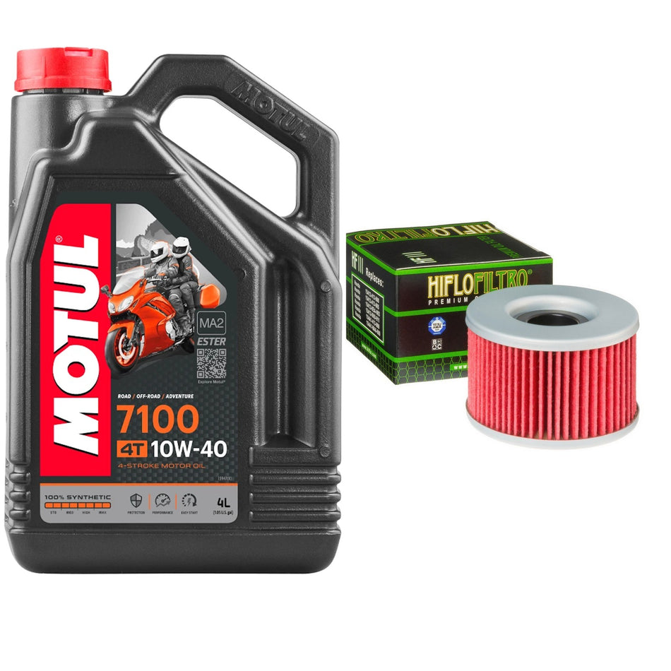 Motul 7100 10w40 4L Oil & HF111 Oil Filter Kit