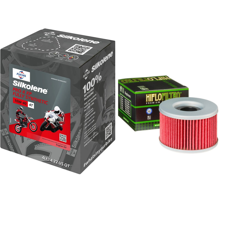Silkolene Pro 4 10w40 4L Oil & HF111 Oil Filter Kit