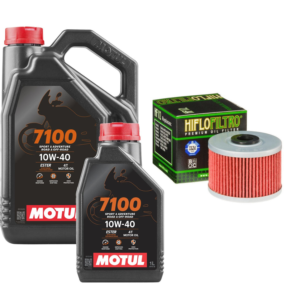 Motul 7100 10w40 5L Oil & HF112 Oil Filter Kit