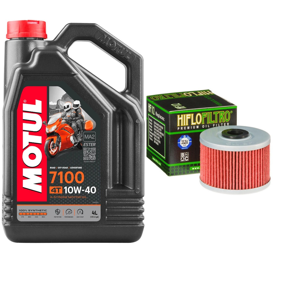Motul 7100 10w40 4L Oil & HF112 Oil Filter Kit