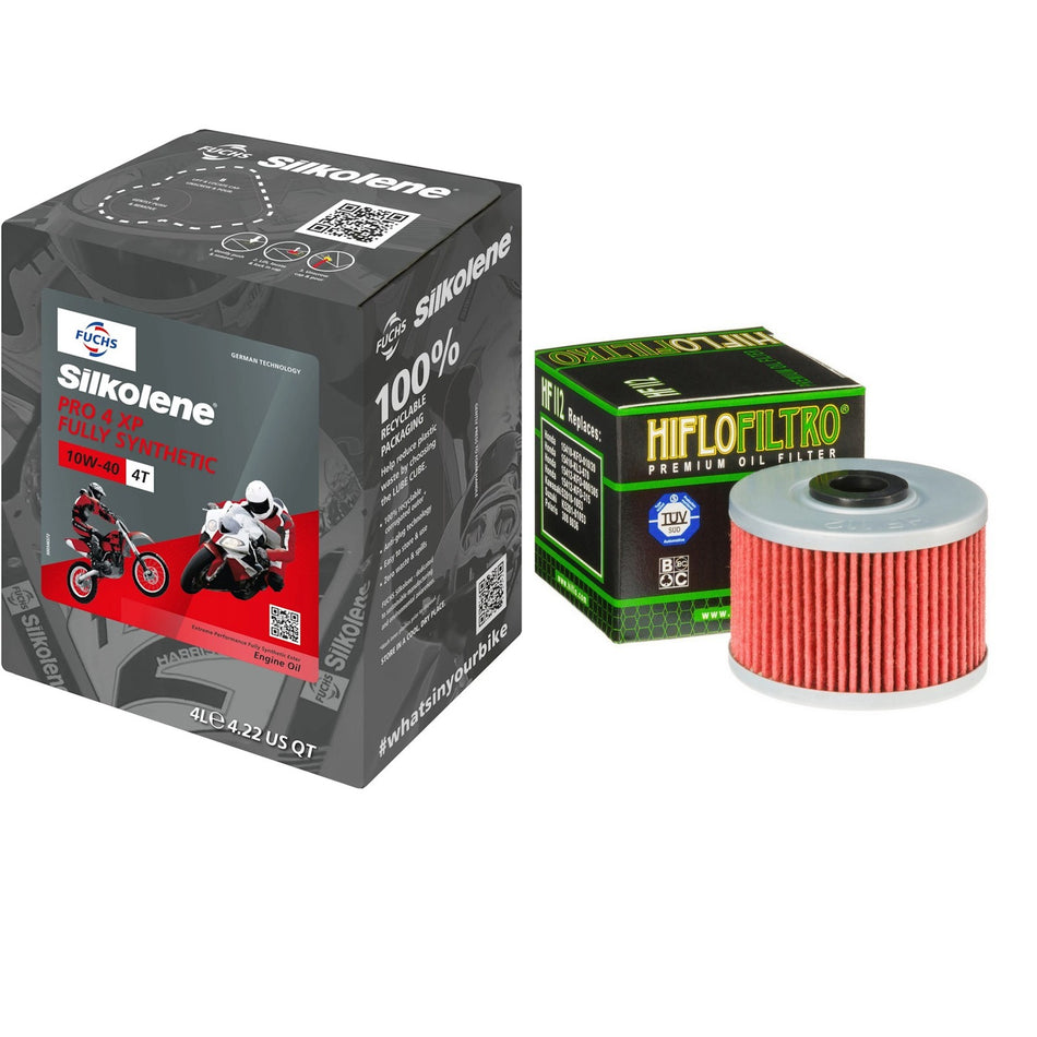 Silkolene Pro 4 10w40 4L Oil & HF112 Oil Filter Kit