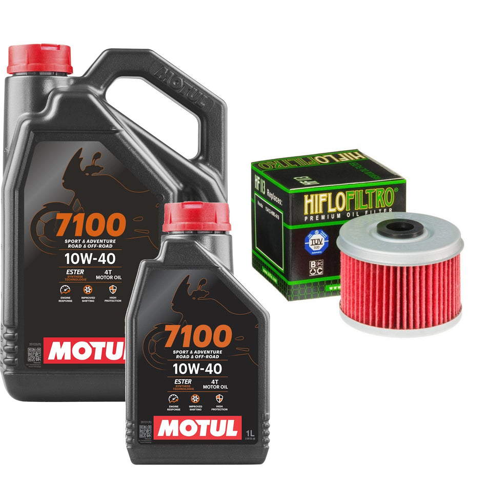 Motul 7100 10w40 5L Oil & HF113 Oil Filter Kit