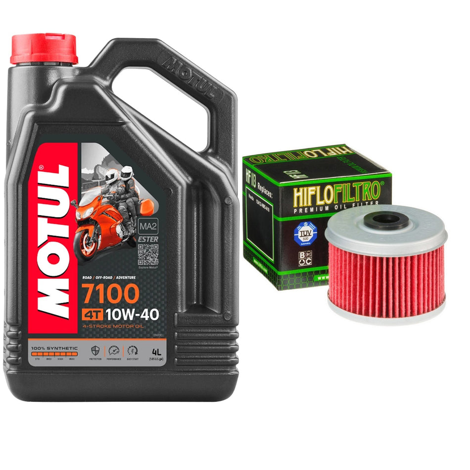 Motul 7100 10w40 4L Oil & HF113 Oil Filter Kit
