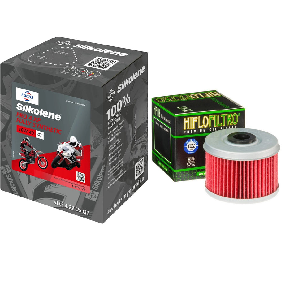 Silkolene Pro 4 10w40 4L Oil & HF113 Oil Filter Kit