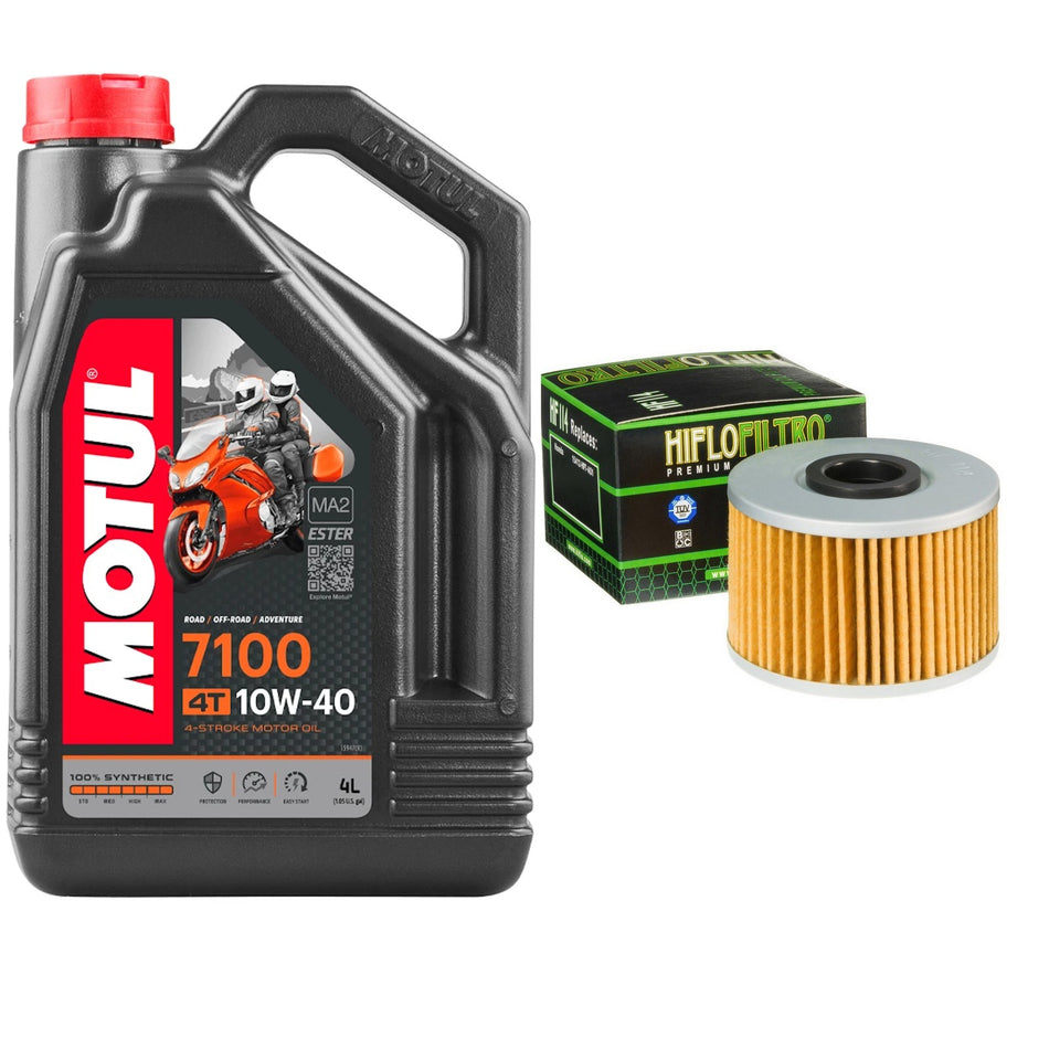 Motul 7100 10w40 4L Oil & HF114 Oil Filter Kit