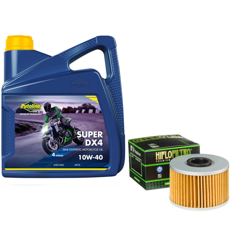Putoline DX4 10w40 4L Oil & HF114 Oil Filter Kit