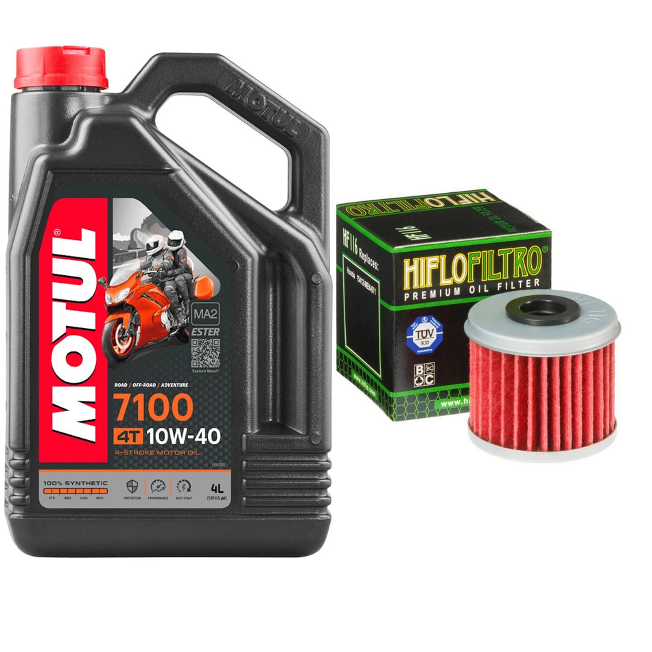 Motul 7100 10w40 4L Oil & HF116 Oil Filter Kit