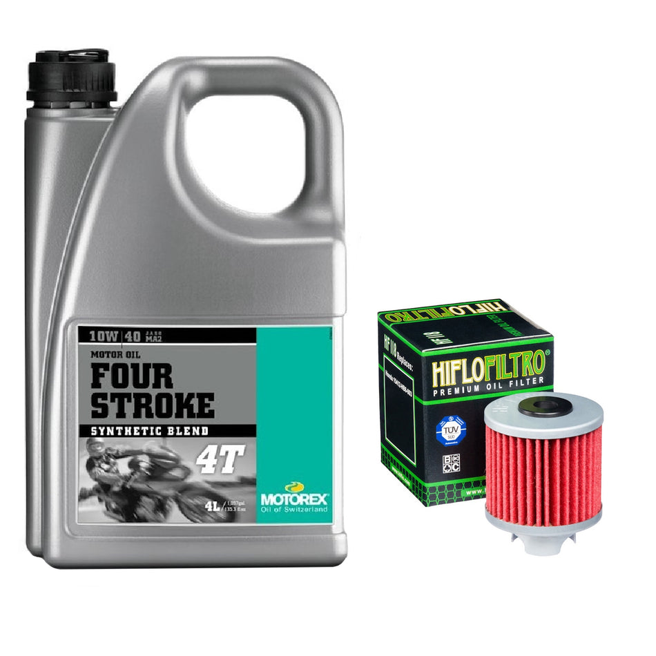 Motorex Four Stroke 10w40 4L Oil & HF118 Oil Filter Kit