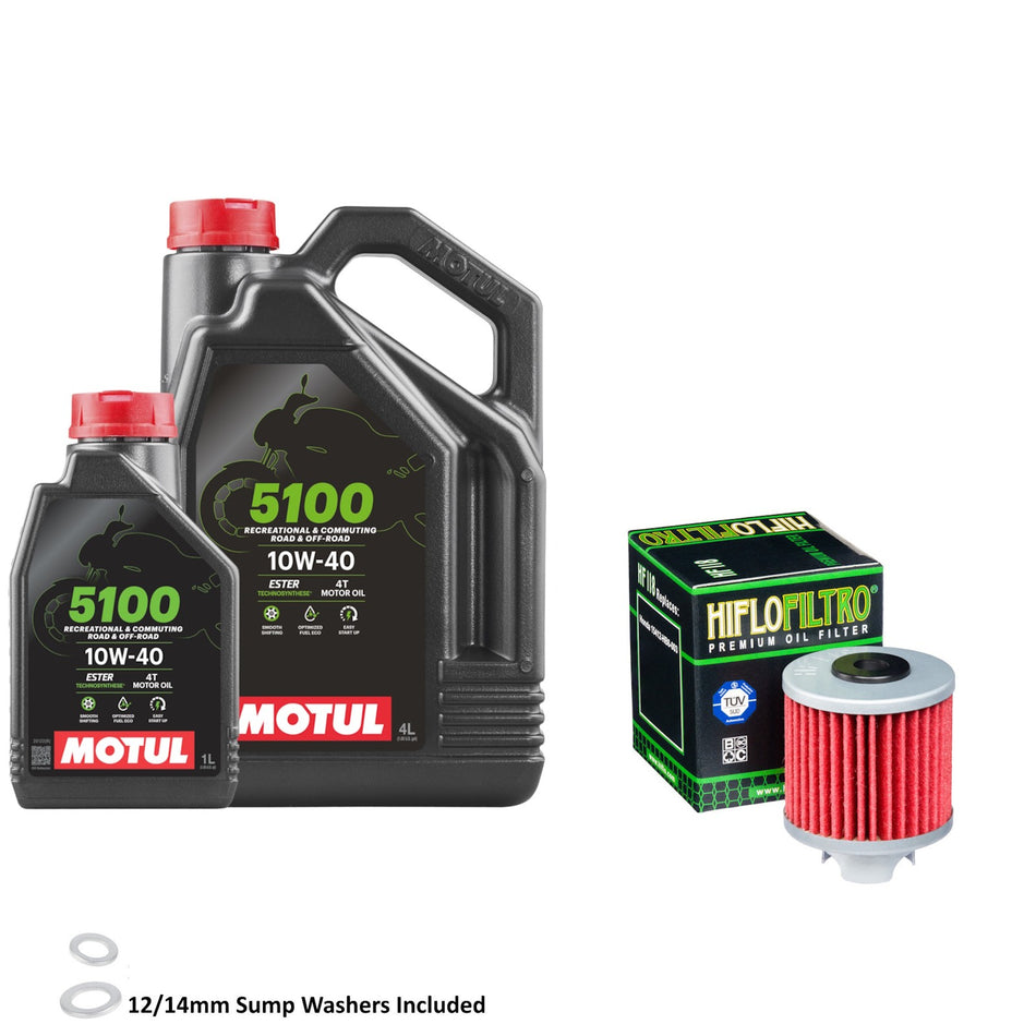 Motul 5100 10w40 5L Oil & HF118 Oil Filter Kit