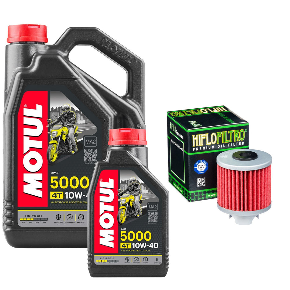 Motul 5000 10w40 5L Oil & HF118 Oil Filter Kit