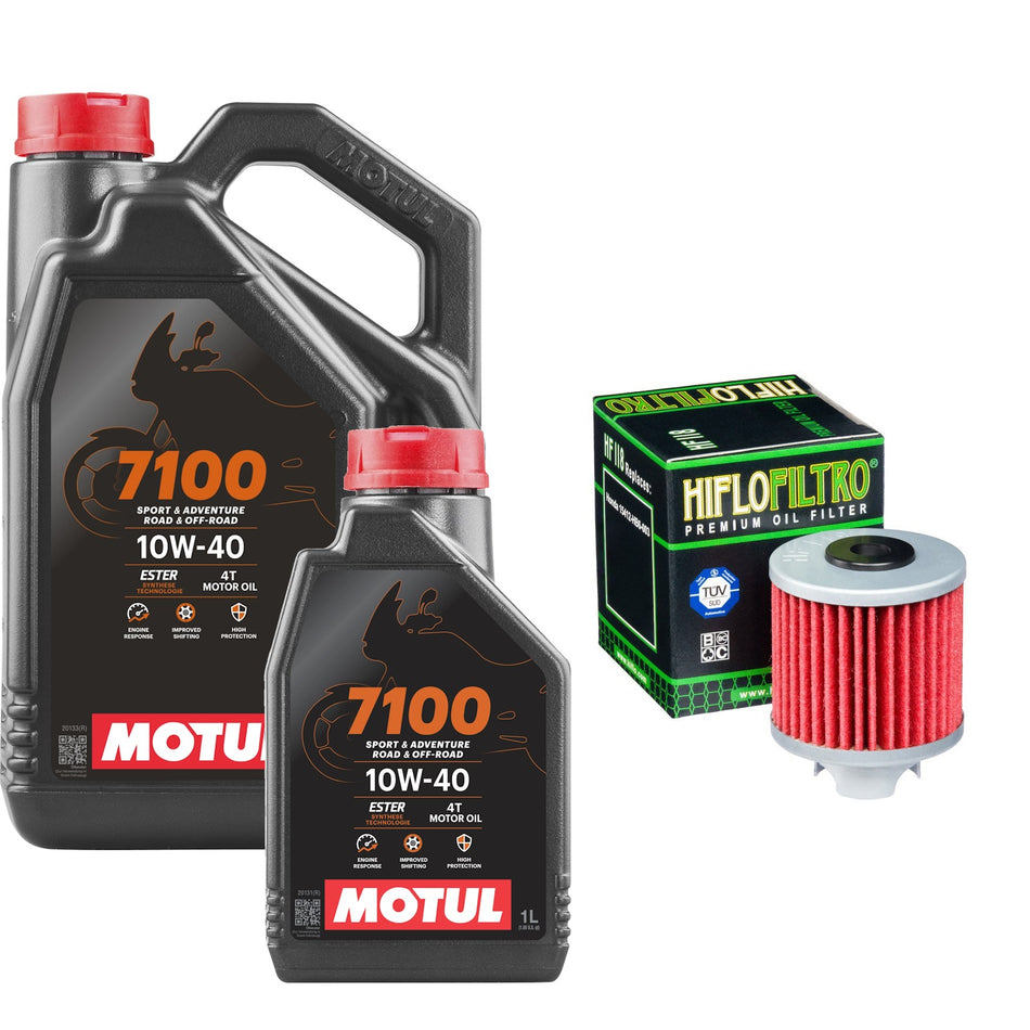 Motul 7100 10w40 5L Oil & HF118 Oil Filter Kit