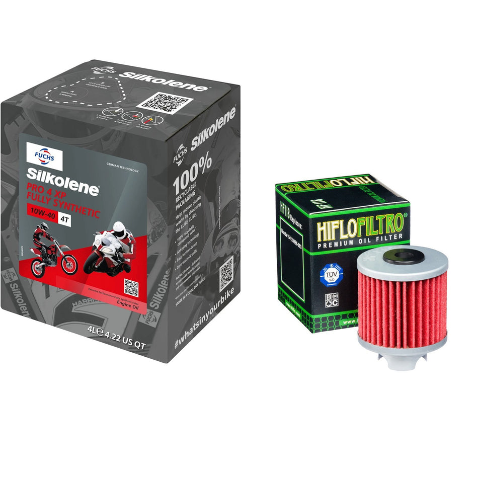 Silkolene Pro 4 10w40 4L Oil & HF118 Oil Filter Kit
