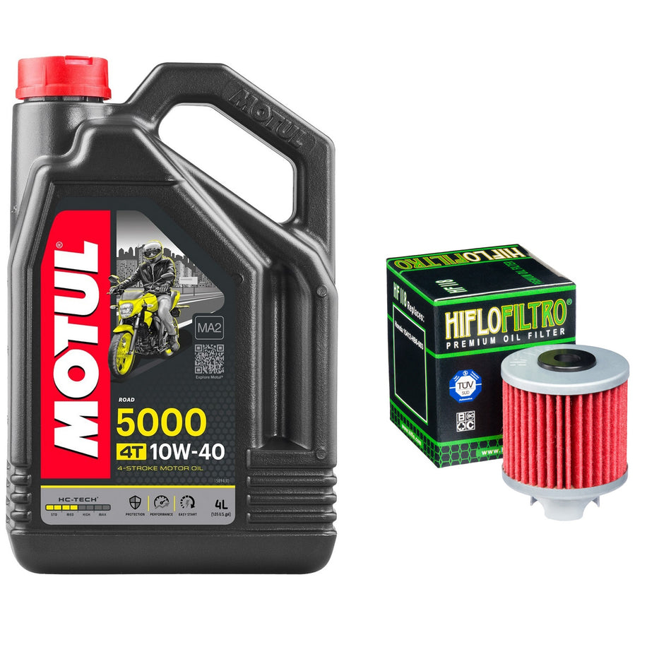 Motul 5000 10w40 4L Oil & HF118 Oil Filter Kit