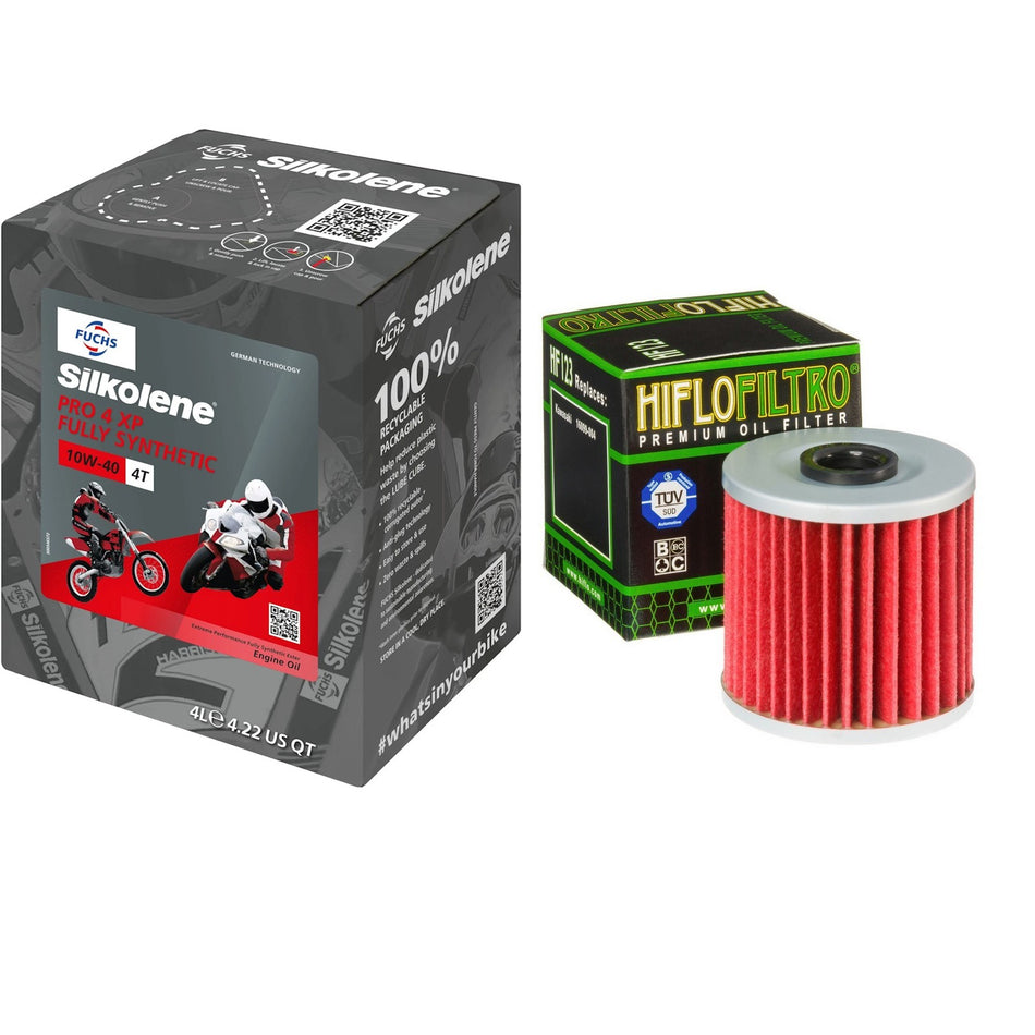 Silkolene Pro 4 10w40 4L Oil & HF123 Oil Filter Kit