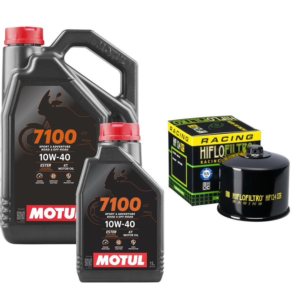 Motul 7100 10w40 5L Oil & HF124RC Oil Filter Kit