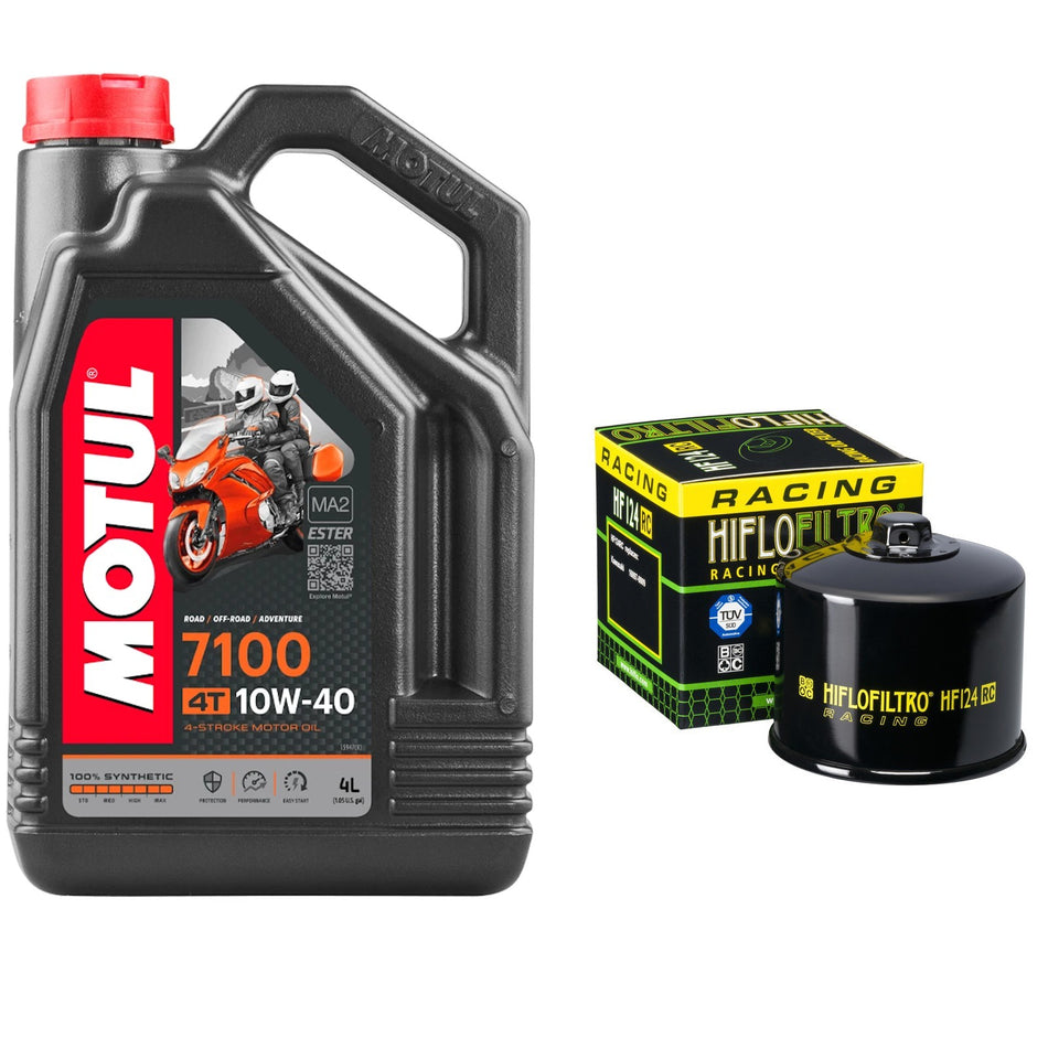 Motul 7100 10w40 4L Oil & HF124RC Oil Filter Kit