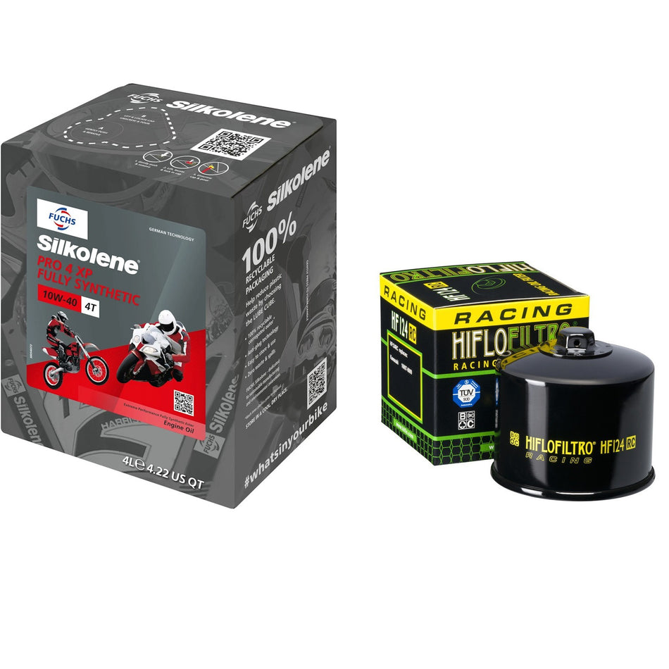 Silkolene Pro 4 10w40 4L Oil & HF124RC Oil Filter Kit