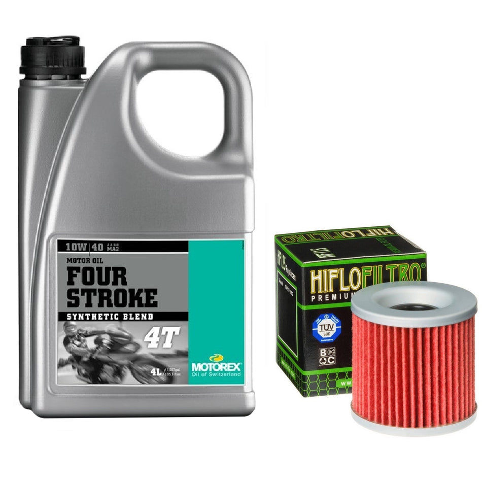 Motorex Four Stroke 10w40 4L Oil & HF125 Oil Filter Kit