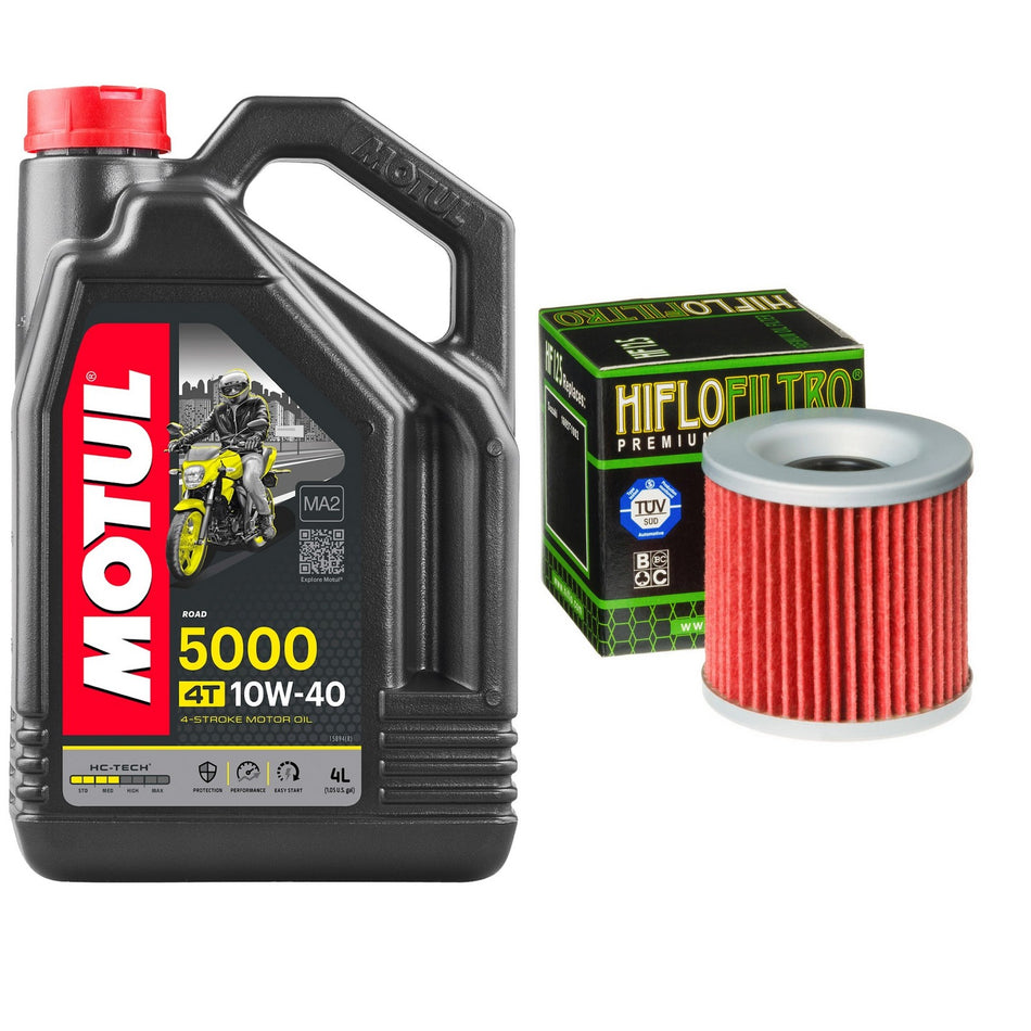 Motul 5000 10w40 4L Oil & HF125 Oil Filter Kit