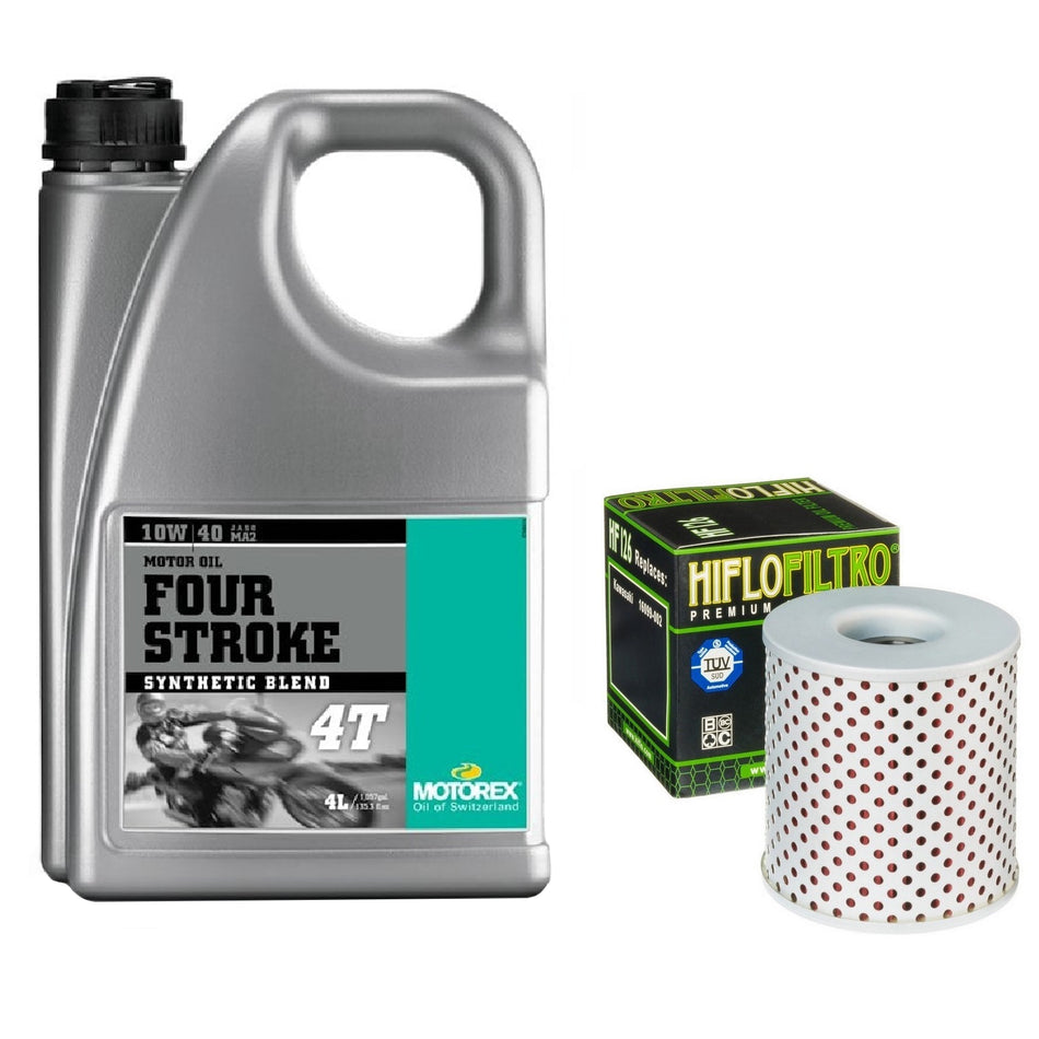 Motorex Four Stroke 10w40 4L Oil & HF126 Oil Filter Kit