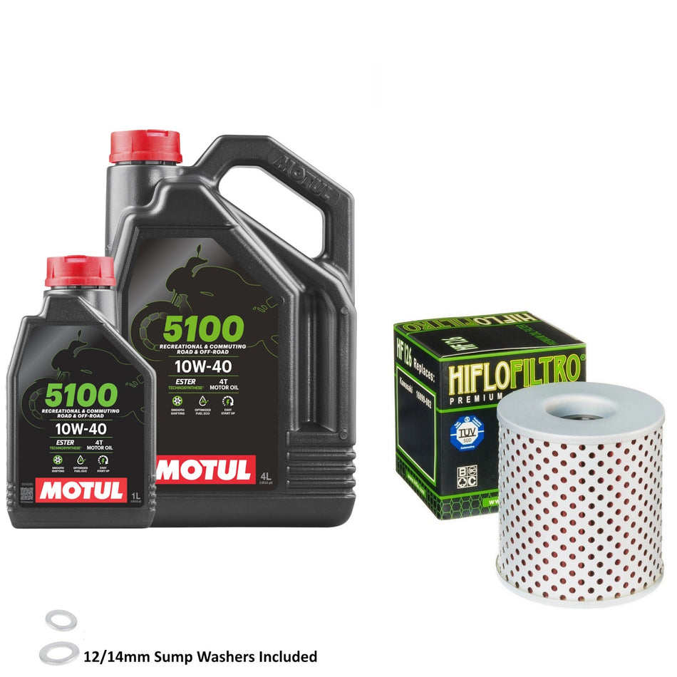 Motul 5100 10w40 5L Oil & HF126 Oil Filter Kit