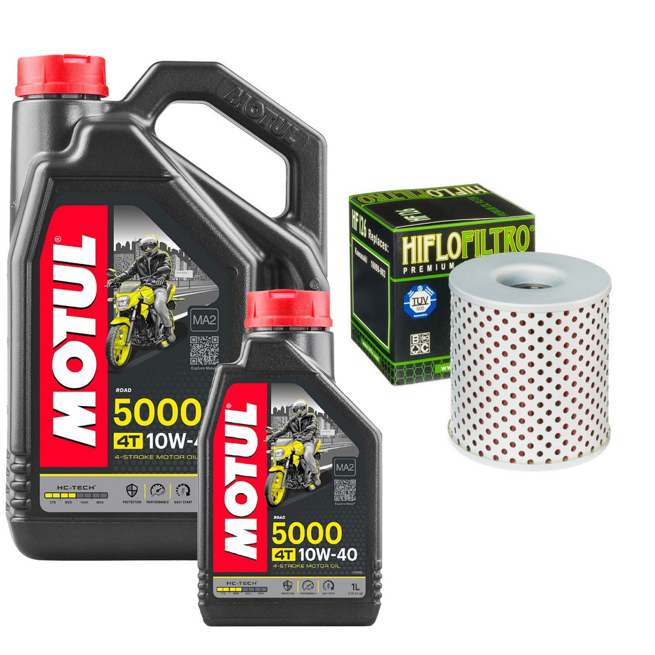 Motul 5000 10w40 5L Oil & HF126 Oil Filter Kit