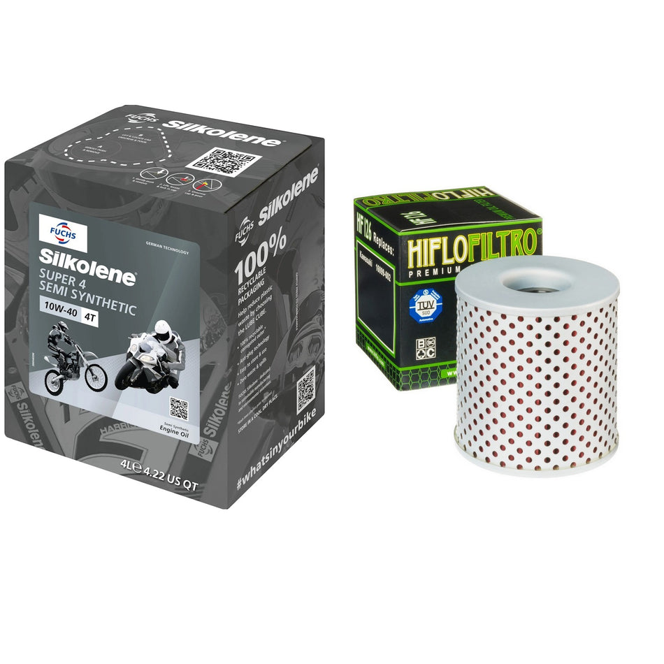 Silkolene Super4 10w40 4L Oil & HF126 Oil Filter Kit