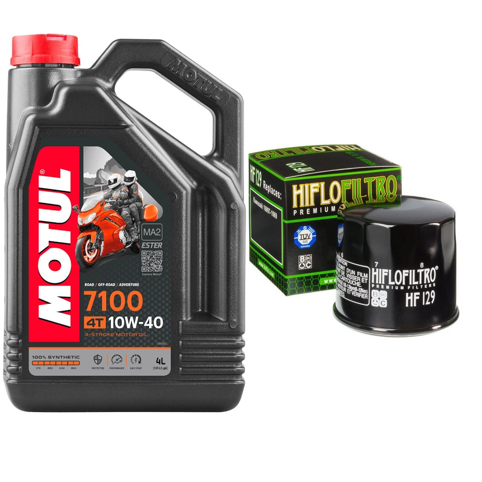 Motul 7100 10w40 4L Oil & HF129 Oil Filter Kit