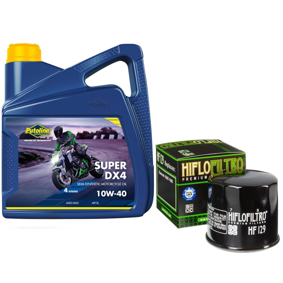 Putoline DX4 10w40 4L Oil & HF129 Oil Filter Kit
