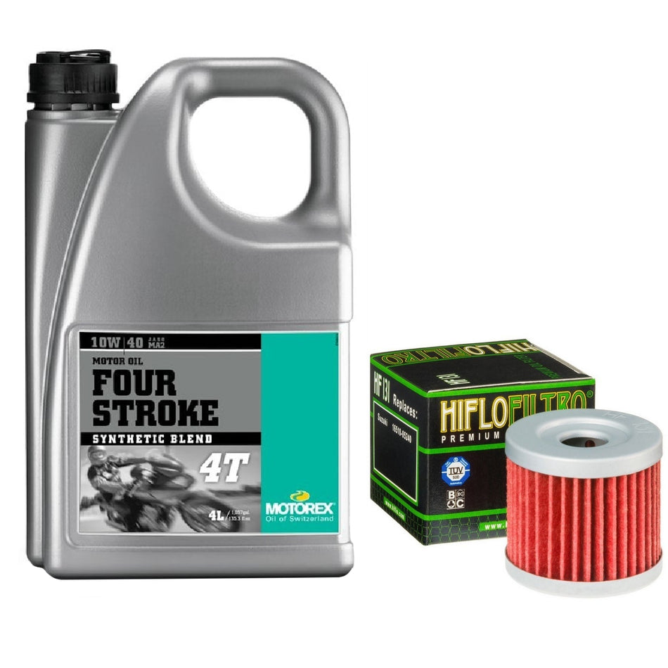 Motorex Four Stroke 10w40 4L Oil & HF131 Oil Filter Kit