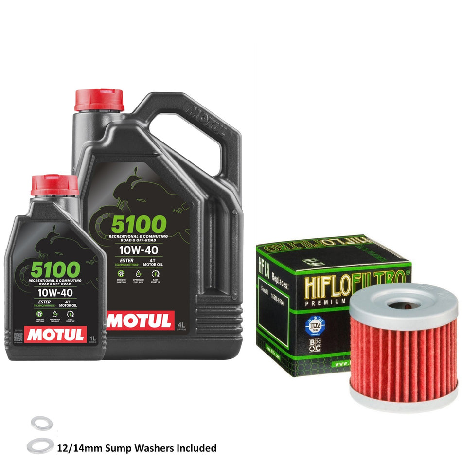 Motul 5100 10w40 5L Oil & HF131 Oil Filter Kit