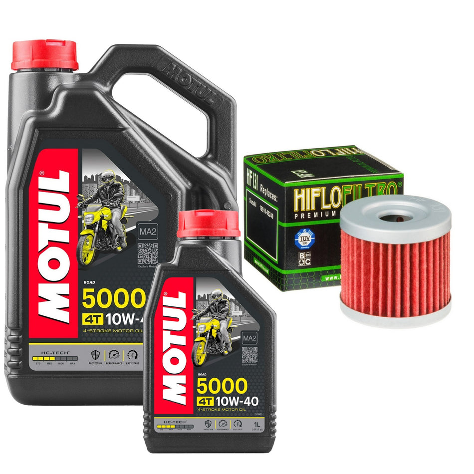 Motul 5000 10w40 5L Oil & HF131 Oil Filter Kit