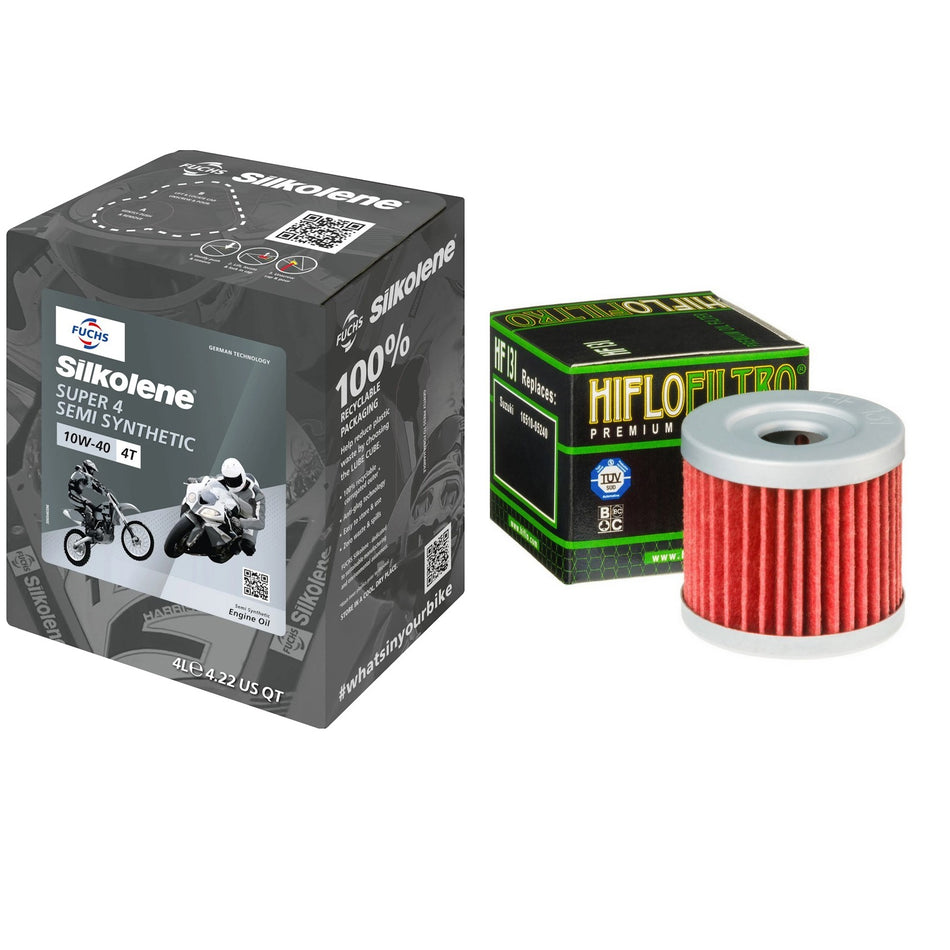 Silkolene Super4 10w40 4L Oil & HF131 Oil Filter Kit