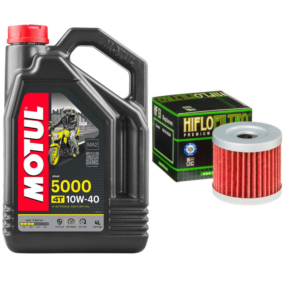 Motul 5000 10w40 4L Oil & HF131 Oil Filter Kit
